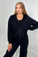 Komplet 3 w 1 bluza + top + spodnie czarny  