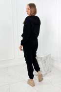 Komplet 3 w 1 bluza + top + spodnie czarny  