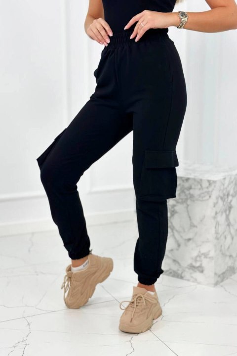 Komplet 3 w 1 bluza + top + spodnie czarny Komplet 3 w 1 bluza + top + spodnie czarny