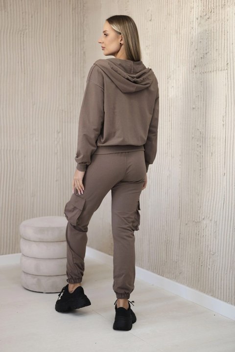 Komplet 3 w 1 bluza + top + spodnie mocca Komplet 3 w 1 bluza + top + spodnie mocca