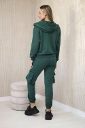 Komplet 3 w 1 bluza + top + spodnie zielony  