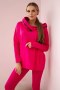 Komplet bawełniany bluza z kapturem + legginsy fuksja  