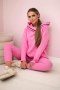 Komplet bawełniany bluza z kapturem + legginsy różowy  