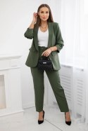 Komplet elegancki marynarki ze spodniami khaki  