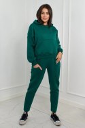 Komplet ocieplany bluza + spodnie ciemny zielony  