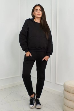 Komplet ocieplany bluza + spodnie czarny  