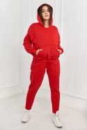 Komplet ocieplany bluza + spodnie czerwony  