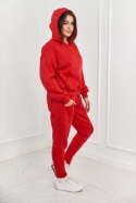 Komplet ocieplany bluza + spodnie czerwony  