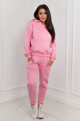 Komplet ocieplany bluza + spodnie jasny różowy  