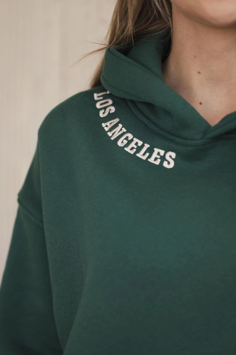 Komplet ocieplany z haftem Los Angeles zielony  