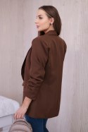 Marynarka z klapami elegancka czekoladowa  