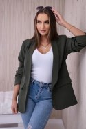Marynarka z klapami elegancka khaki  