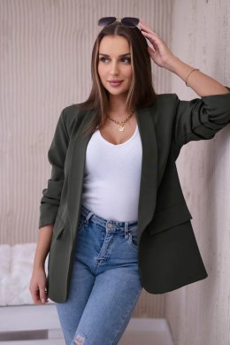 Marynarka z klapami elegancka khaki  