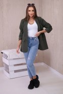 Marynarka z klapami elegancka khaki  