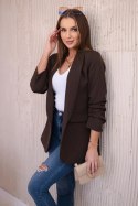 Marynarka z klapami elegancka mocca  