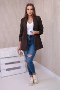 Marynarka z klapami elegancka mocca  