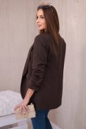 Marynarka z klapami elegancka mocca  