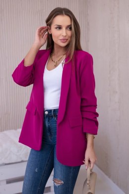 Marynarka z klapami elegancka śliwkowa  