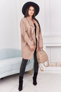 Bluza Narzutka z kieszeniami ciemno beżowa