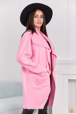 Bluza Narzutka z kieszeniami jasno różowa  