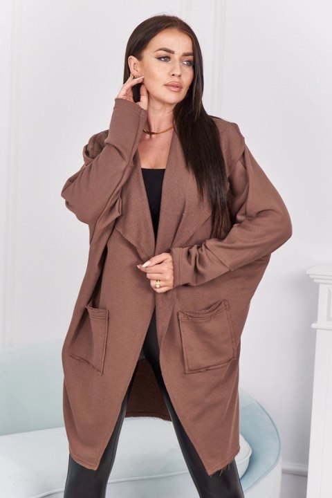 Bluza Narzutka z kieszeniami mocca Bluza Narzutka z kieszeniami mocca