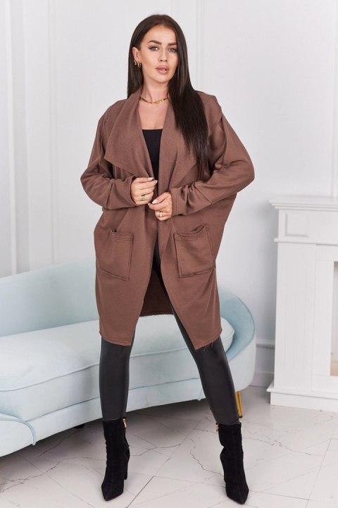 Bluza Narzutka z kieszeniami mocca Bluza Narzutka z kieszeniami mocca