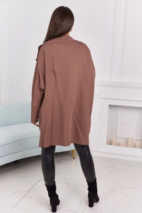 Bluza Narzutka z kieszeniami mocca Bluza Narzutka z kieszeniami mocca