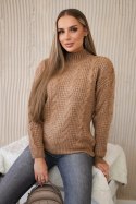 Sweter wkładany przez głowę camelowy  