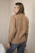 Sweter wkładany przez głowę camelowy  
