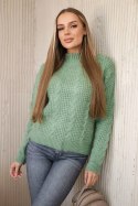 Sweter wkładany przez głowę ciemny miętowy  