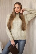 Sweter wkładany przez głowę jasny beżowy  