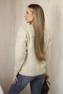 Sweter wkładany przez głowę jasny beżowy  