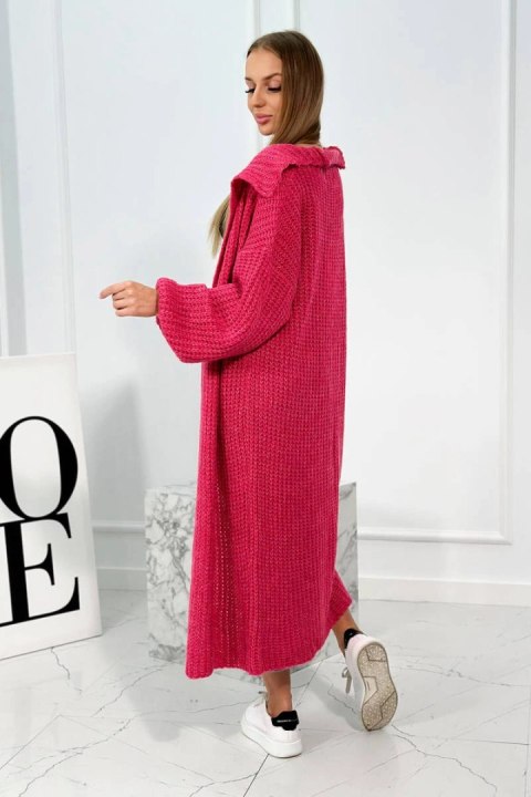 Sweter z dodatkiem moheru w stójkę fuksja Sweter z dodatkiem moheru w stójkę fuksja