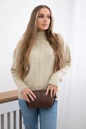 Sweter z półgolfem beżowy  