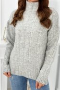 Sweter z półgolfem szary  