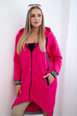 Bluza na suwak z kapturem fuksja  