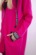 Bluza na suwak z kapturem fuksja  