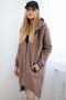 Bluza na suwak z kapturem mocca  