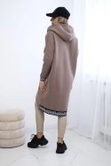 Bluza na suwak z kapturem mocca  