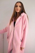 Bluza ocieplana długa jasno różowa  