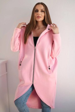 Bluza ocieplana długa jasno różowa  