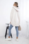 Bluza ocieplana z motywem truskawek beżowy melanż  