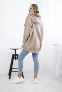 Bluza ocieplana z motywem truskawek ciemno beżowa  