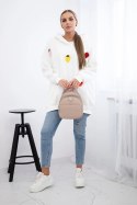 Bluza ocieplana z motywem truskawek ecru  