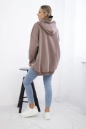Bluza ocieplana z motywem truskawek mocca  