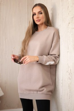 Bluza ocieplana z napisem California ciemno beżowa  