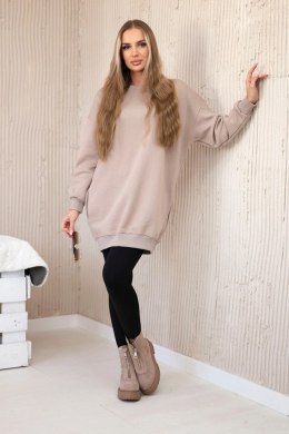 Bluza ocieplana z napisem California ciemno beżowa  
