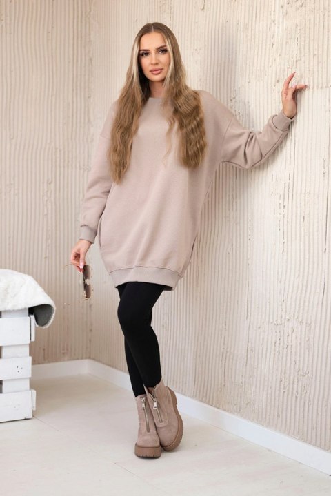 Bluza ocieplana z napisem California ciemno beżowa Bluza ocieplana z napisem California ciemno beżowa