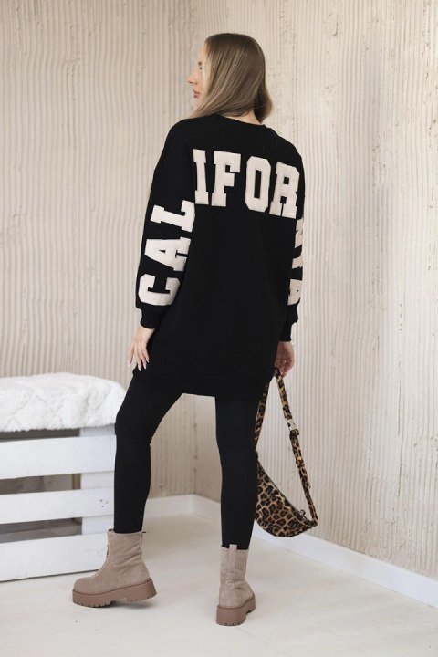 Bluza ocieplana z napisem California czarna Bluza ocieplana z napisem California czarna