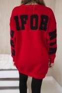Bluza ocieplana z napisem California czerwona  